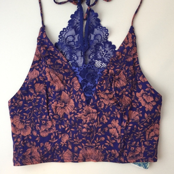 Free People Tops - Free People  Century Lace Bralette blue NWT
